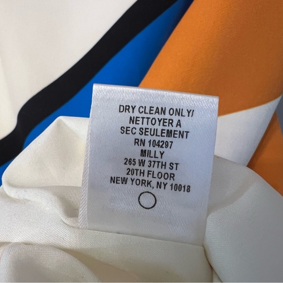 Milly Abstract Swirl Mini Dress Orange Multi 6 Colorful Mod Contemporary Chic - Picture 7 of 8